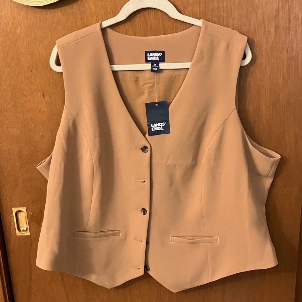 Lands' End Camel Brown Vest